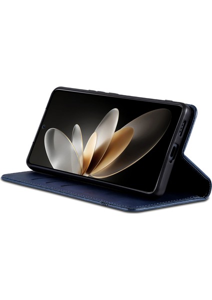 Azns Xiaomi 15 Ultra Kılıf Sığır Derisi Doku Pu Deri Cüzdan Telefon Kapağı-Mavi (Yurt Dışından)