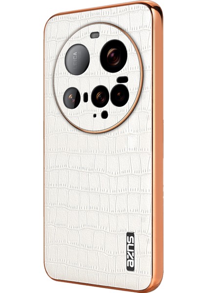 Azns Xiaomi 15 Ultra Kılıf Galvanik Timsah Dokulu Pu+Tpu Telefon Kapağı-Beyaz (Yurt Dışından)