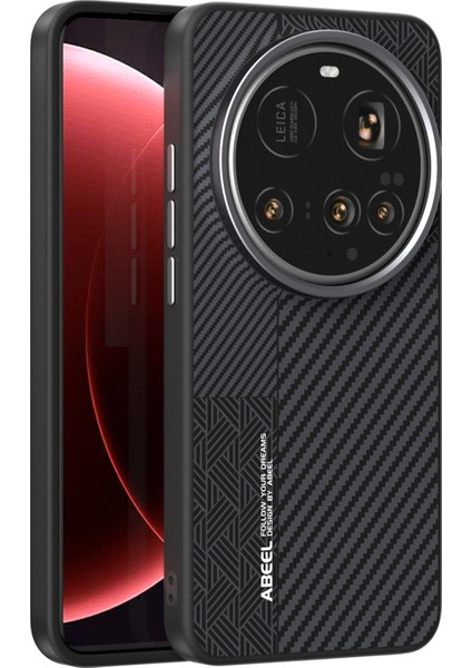 Abeel Xiaomi 15 Ultra Kılıf Pc+Tpu+Alüminyum Alaşım+Pu Deri Telefon Kılıfı Magsafe-Texture 1 ile Uyumlu (Yurt Dışından)