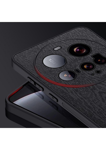 Xiaomi 15 Ultra Kılıf Ahşap Doku Pu Deri Kaplamalı Pc Tpu Telefon Kapağı-Mavi Için (Yurt Dışından)