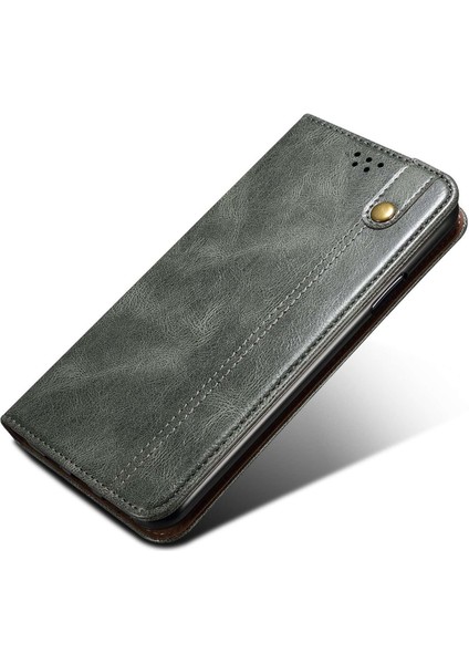 Xiaomi 15 Ultra Kılıf Crazy Horse Doku Mumlu Deri Cüzdan Standlı Telefon Kapağı-Yeşil (Yurt Dışından)