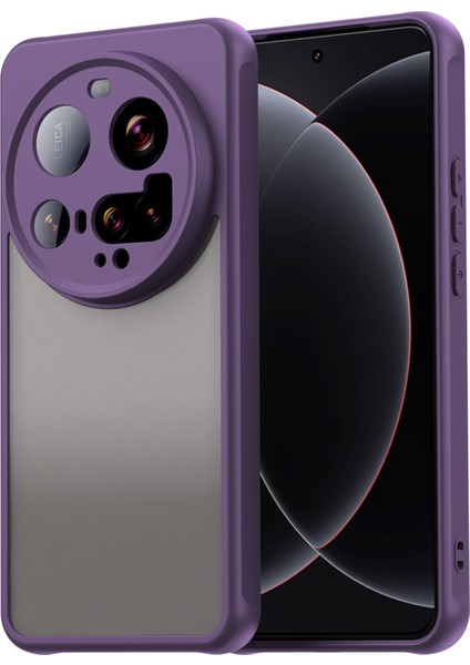 Xiaomi 15 Ultra Kılıf Için Drop Proof Hava Yastıkları Buzlu Saydam Pc + Tpu Telefon Arka Kapak-Mor (Yurt Dışından)
