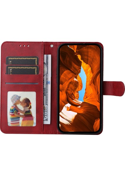 Xiaomi 15 Ultra Kılıf Cüzdan Pu Deri Folyo Flip Telefon Kapağı-Kırmızı (Yurt Dışından)