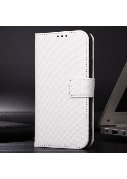 Xiaomi 15 Ultra Deri Cüzdan Kılıfı Askılı Elmas Dokulu Telefon Kapağı-Beyaz (Yurt Dışından) fiyatları