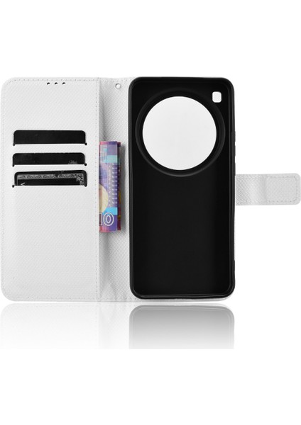 Xiaomi 15 Ultra Deri Cüzdan Kılıfı Askılı Elmas Dokulu Telefon Kapağı-Beyaz (Yurt Dışından) indirimleri