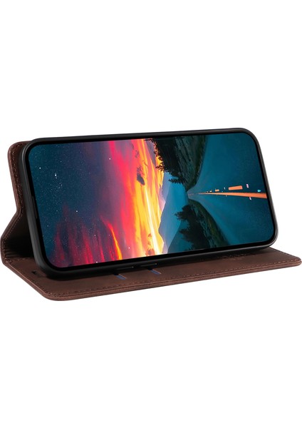 Betopnıce 003 Xiaomi 15 Ultra Kılıf Manyetik Kapatma Rfıd Engelleme Cüzdan Standı Deri Telefon Kapağı-Kahverengi (Yurt Dışından) modelleri