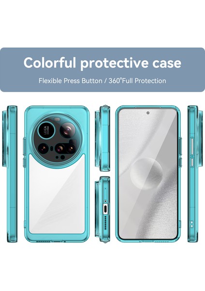 Xiaomi 15 Ultra Kılıf Tpu+Akrilik Koruyucu Şeffaf Telefon Kapağı-Şeffaf Mavi (Yurt Dışından)