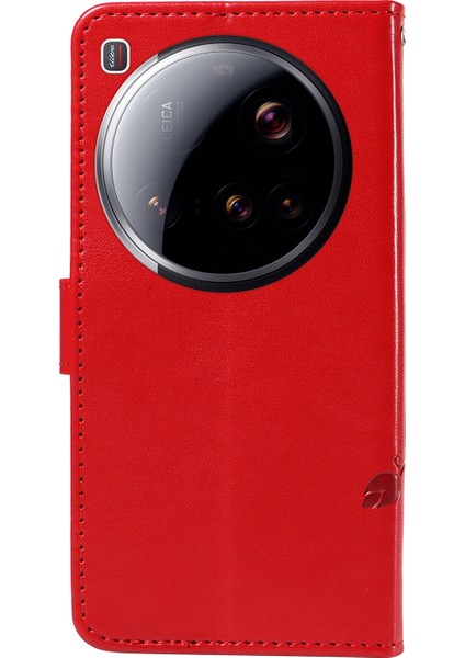 Xiaomi 15 Ultra Pu Deri Kılıf Çiçek Desenli Cüzdan Standlı Telefon Kapağı-Kırmızı (Yurt Dışından) fırsatları