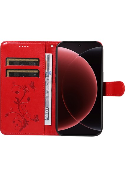 Xiaomi 15 Ultra Pu Deri Kılıf Çiçek Desenli Cüzdan Standlı Telefon Kapağı-Kırmızı (Yurt Dışından) indirimleri