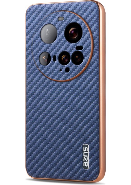 Azns Xiaomi 15 Ultra Kılıf Galvanik Karbon Fiber Doku Pu+Tpu Telefon Kapağı-Mavi (Yurt Dışından)
