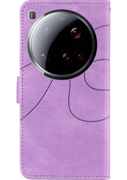 Xiaomi 15 Ultra Cüzdan Kılıfı Için Kavisli Çizgi Tasarımlı Deri Telefon Kılıfı Standı - Açık Mor (Yurt Dışından) modelleri