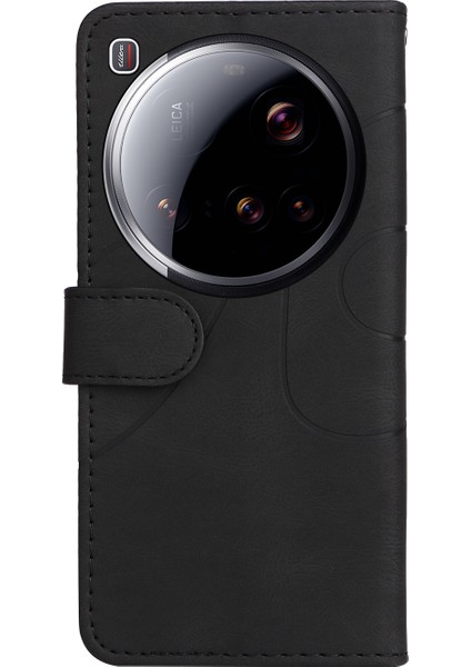 Xiaomi 15 Için Ultra Deri Telefon Kılıfı Çift Renkli Ekleme Tasarımlı Cüzdan Standı-Siyah (Yurt Dışından) modelleri