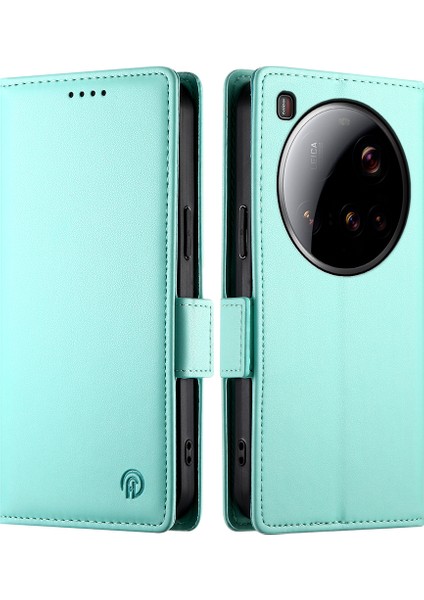 Xiaomi 15 Ultra Standlı Kılıf Pu Deri Cüzdan Telefon Kapağı-Nane Yeşili (Yurt Dışından)