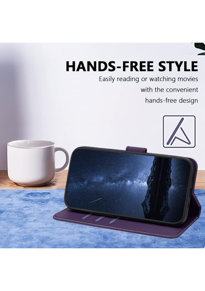 Xiaomi 15 Ultra Deri Kılıf Cüzdan Standı Düz ​​renk Anti Drop Telefon Kapağı-Mor (Yurt Dışından)