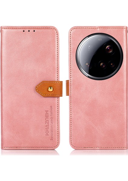 Khazneh Xiaomi 15 Ultra Cüzdan Telefon Kılıfı Standı Deri Kapak Çevirin-Gül Altın (Yurt Dışından)