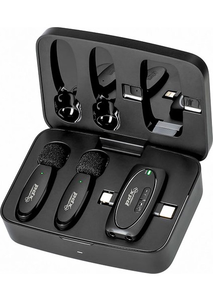 ,v6 2.4g 3 In 1 Kablosuz Yaka Mikrofonu Tip-C 3.5mm 3.5mm iPhone 15 ve Antroit Telefon ve Portları