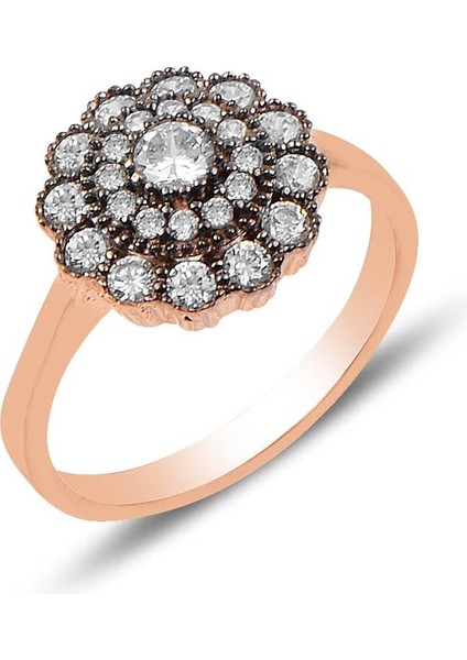 925 Ayar Gümüş, Elmas Montürlü, Zarif Tasarım Kadın Yüzük – SGTL9872