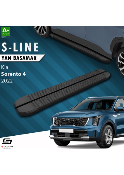 S-Dizayn Kia Sorento 4 S-Line Siyah Yan Basamak 183 cm 2022 Üzeri A+ Kalite fiyatları