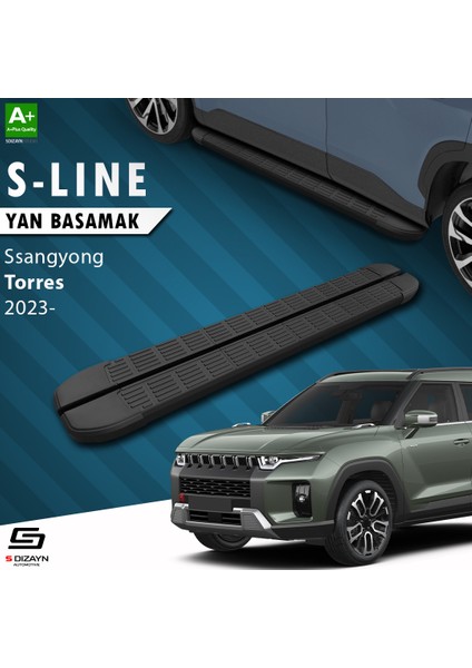 S-Dizayn Ssangyong Torres S-Line Siyah Yan Basamak 183 cm 2023 Üzeri A+ Kalite fiyatları