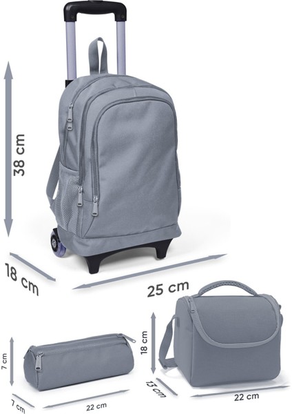 Kids Renkli Çizgili 3’lü Okul Çanta Seti SET0123970 fiyatları