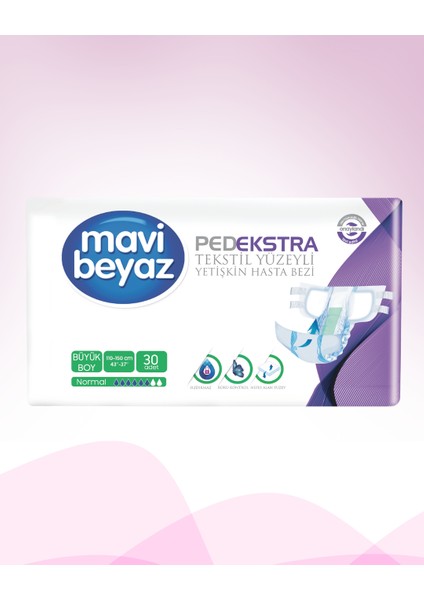 Ped Ekstra Bel Bantlı Hasta Bezi Büyük Boy 30'lu fiyatları