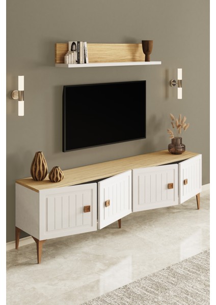 %100 Mdf Tv Ünitesi Raflı Televizyon Sehpası