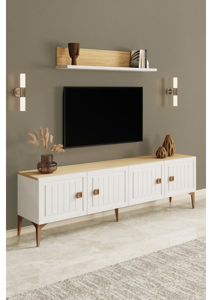 %100 Mdf Tv Ünitesi Raflı Televizyon Sehpası