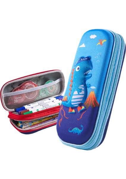 3D Kalem Kutusu Çift Katmanlı Büyük Kapasiteli Kırtasiye Kutusu Depolama (Yurt Dışından)