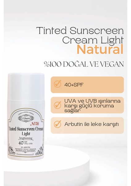 Renkli Güneş Kremi 40+Spf Medium | Arbutin | Leke Giderici ve Ton Eşitleyici