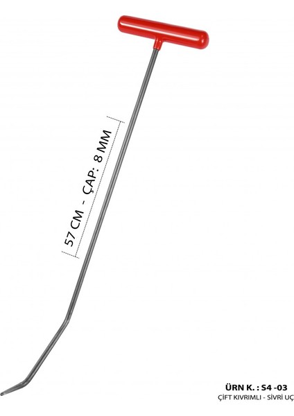 60 cm 8 mm Çap 7'li Boyasız Göçük Düzeltme Çubuk Seti, Pdr Çubuk Seti