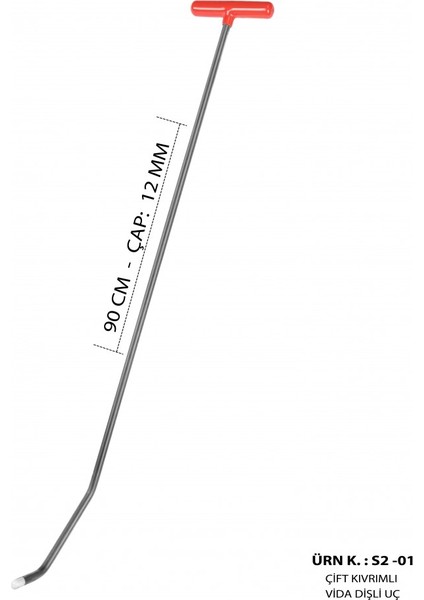90 cm 12 mm Çap 7'li Boyasız Göçük Düzeltme Çubuk Seti, Pdr Çubuk