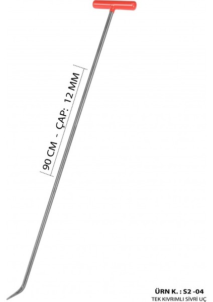 90 cm 12 mm Çap 7'li Boyasız Göçük Düzeltme Çubuk Seti, Pdr Çubuk