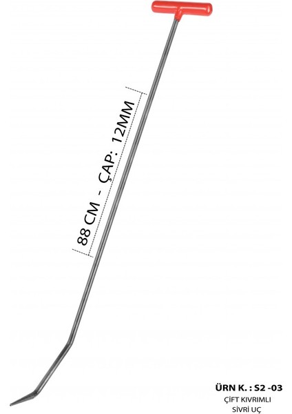 90 cm 12 mm Çap 7'li Boyasız Göçük Düzeltme Çubuk Seti, Pdr Çubuk
