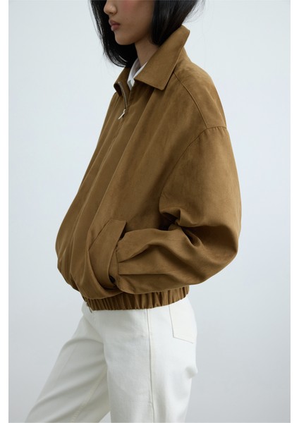 Camel Chiara Süet Bomber Ceket