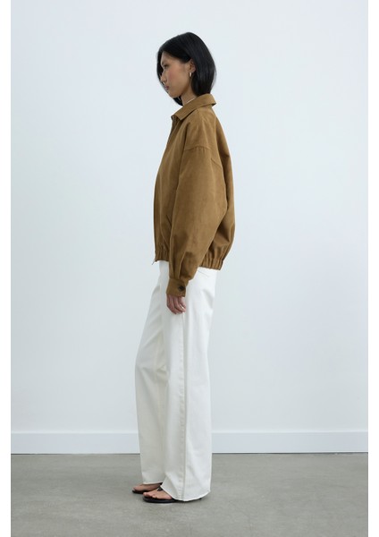 Camel Chiara Süet Bomber Ceket modelleri