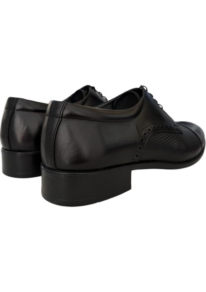 Erkek Bağcıklı Klasik Hakiki Deri Ayakkabı SİYAH