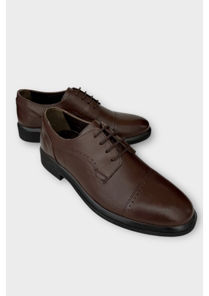 Erkek Hakiki Deri Bağcıklı Ayakkabı KAHVERENGİ fiyatları