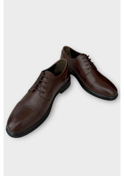 Erkek Hakiki Deri Bağcıklı Ayakkabı KAHVERENGİ modelleri