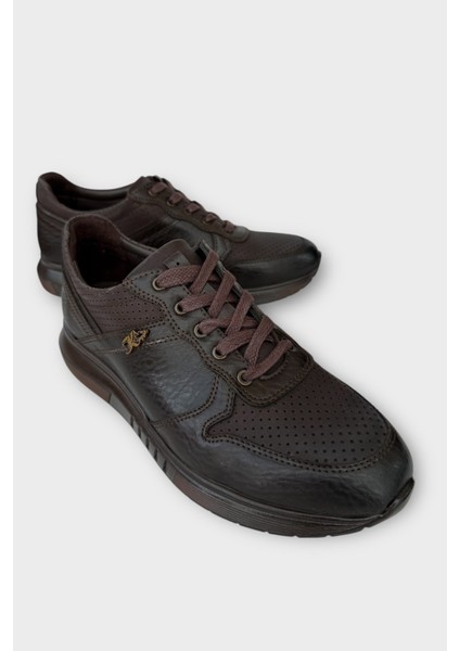 Deri Görünümlü Bağcıklı Erkek Günlük Ayakkabı KAHVERENGİ fiyatları