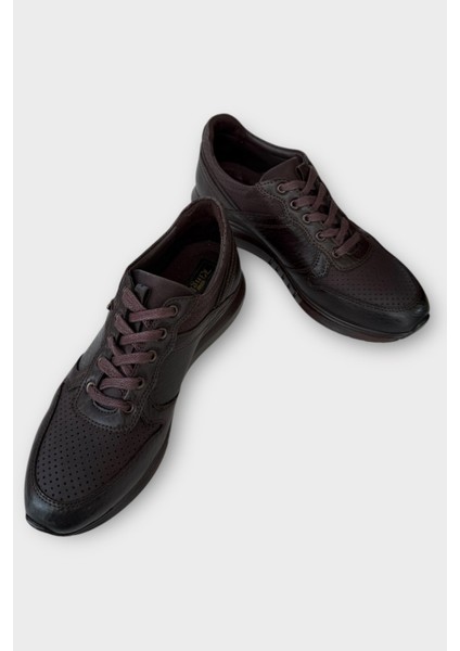 Deri Görünümlü Bağcıklı Erkek Günlük Ayakkabı KAHVERENGİ modelleri