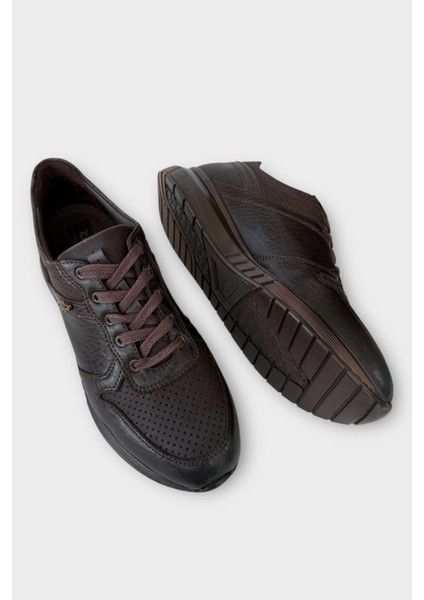 Deri Görünümlü Bağcıklı Erkek Günlük Ayakkabı KAHVERENGİ fırsatları