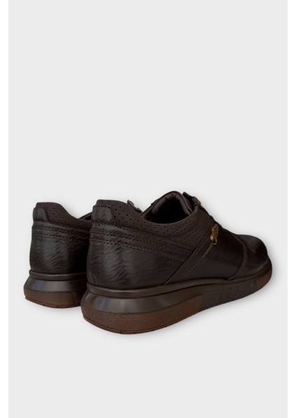 Deri Görünümlü Bağcıklı Erkek Günlük Ayakkabı KAHVERENGİ indirimleri