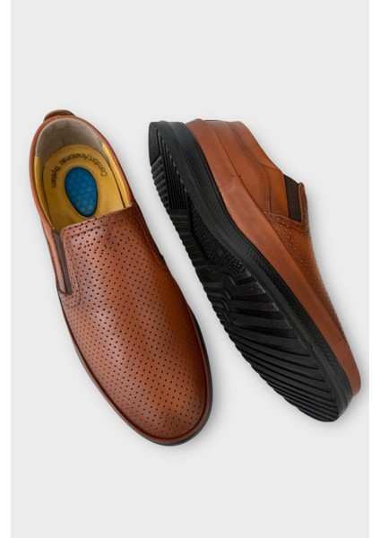 Erkek Deri Ortopedik Yazlık El Yapımı Saraçlı Ayakkabı Bej fırsatları