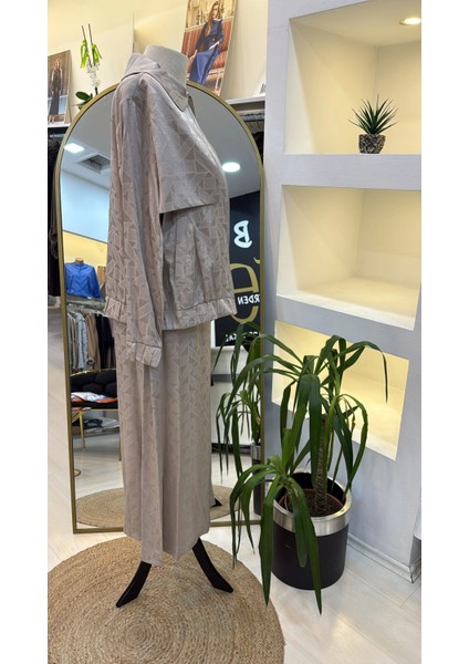 Elbise ve Ceketli Takım 1053 Bej