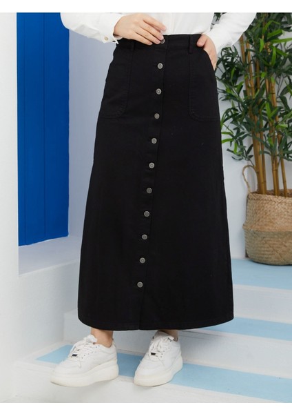 Boydan Düğmeli Gabardin Etek fırsatları