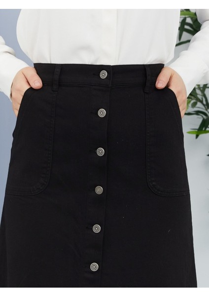 Boydan Düğmeli Gabardin Etek indirimleri