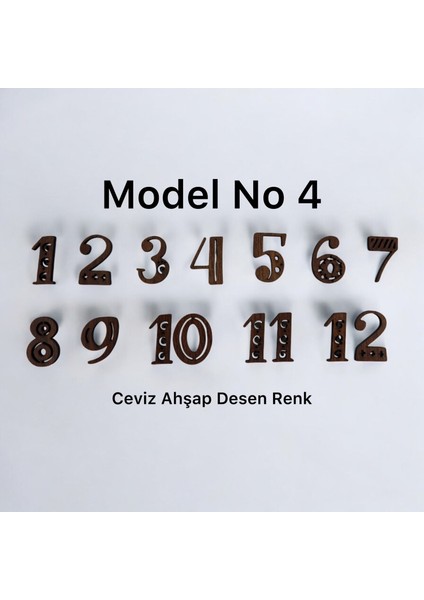 - Ahşap Kontraplak Lazer Kesim Duvar Saati Rakam Seti (5 Renk Seçeneği) Yükseklik 3 cm - Parti Temalı