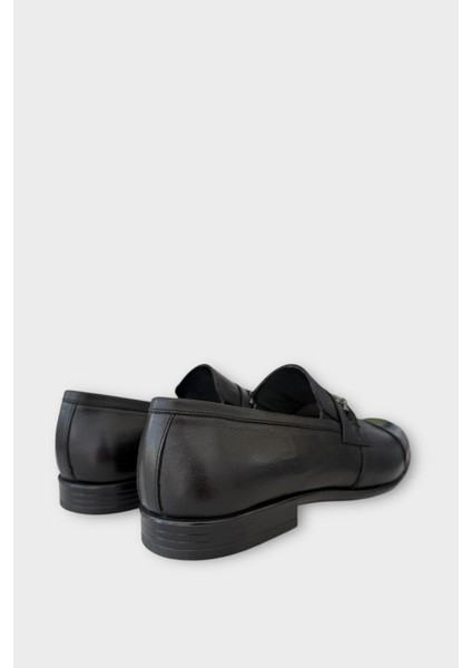 Erkek Tokalı Hakiki Deri Ayakkabı SİYAH