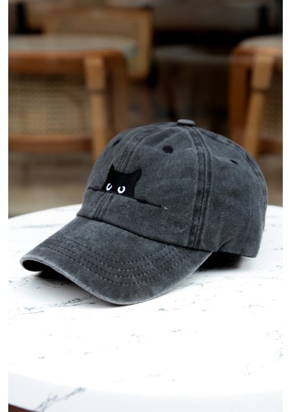 Meraklı Kedi Eskitme Şapka