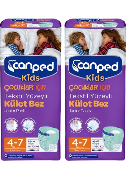 Kids Külot Bez 4-7 Yaş 17-30 kg 2 x 9 Adet